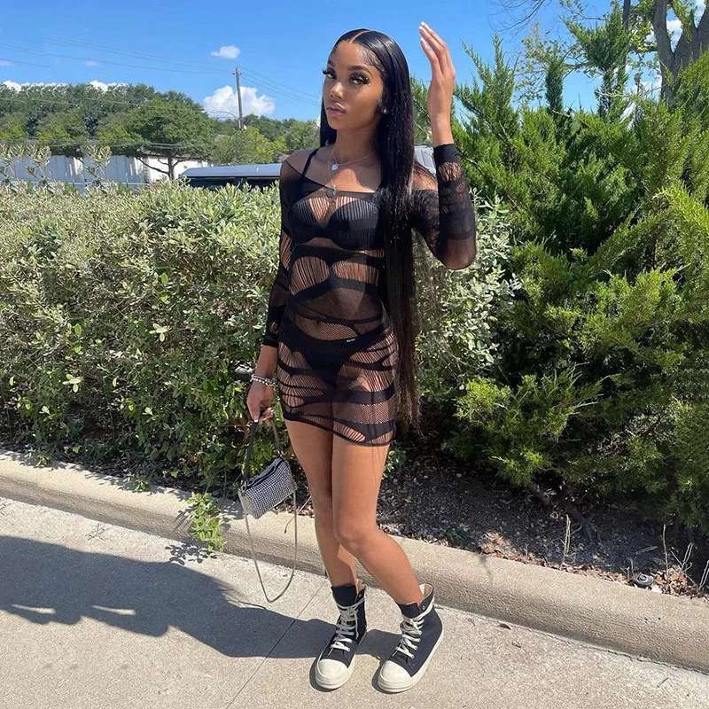 2024 Women Dress Sexy Sheer Open Crotch Body Stocking Tube Fishnet Catsuit Full Body Pantyhose Teddy Underwear