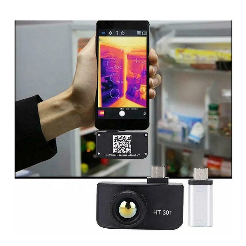 HTI 301 Phone Attachments Android Module 384x288 Ir Imaging Thermal Camera for mobile