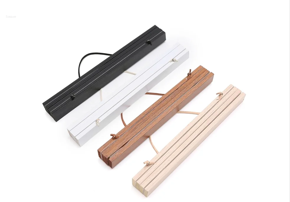 Nordic Home Wall Art Decor Custom Poster And Prints Wooden Magnetic Poster Hanger Photo Frame Slats Wood Picture Hanging Frame