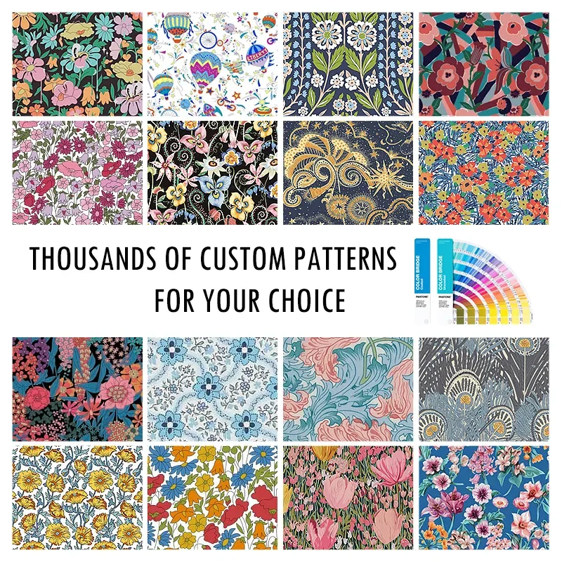 Hot Sale Custom Digital Printing Flower Silky Satin Chiffon Floral Printed Silk Satin Fabric for Women Clothing Dress