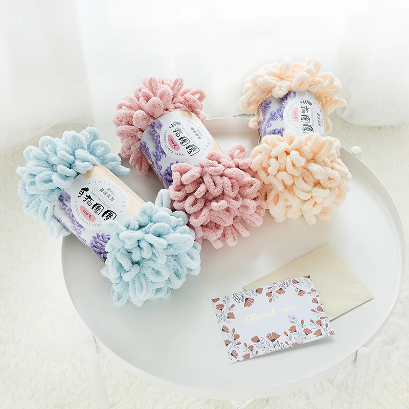 Yarncrafts синель Мягкая петля нить ПРЯЖА ручная вязка необычная крупная полиэфирная пряжа