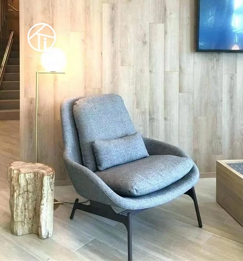 Modern Nordic chair living  room OEM Hotel home Furniture accent Chair Luxury Fabric Armless Metal Legs living room chair