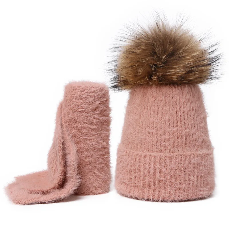 Manufacturer Solid Color Breathable Custom Beanie Hat Knitted Soft Keep Warm Beanie Hat scarf set