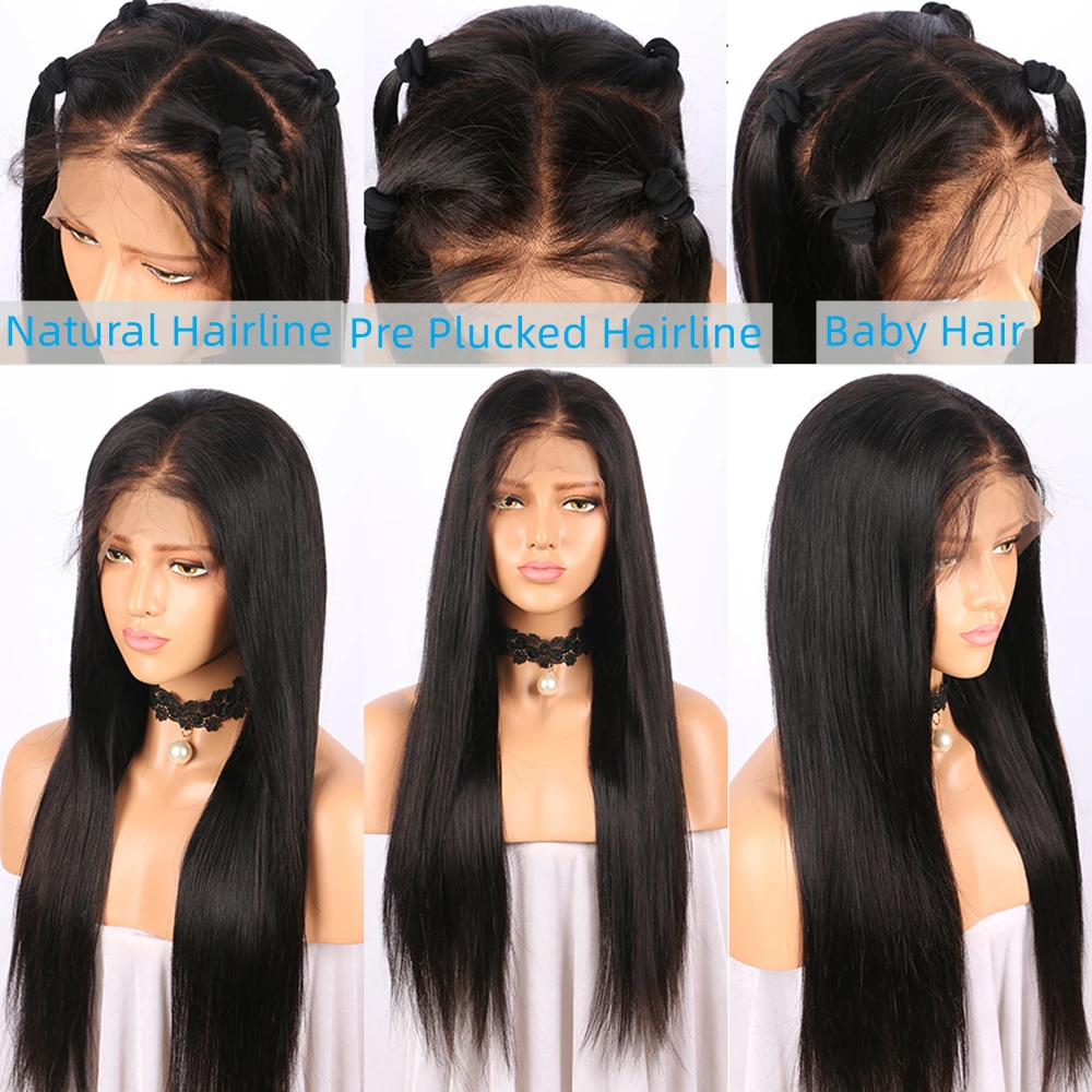 Cheap The Wigs In Istanbul Of The Price 30 Inches Bone Straight Closure Wig 13x4 Lace Frontal  Straight Best Human Hair Wigs