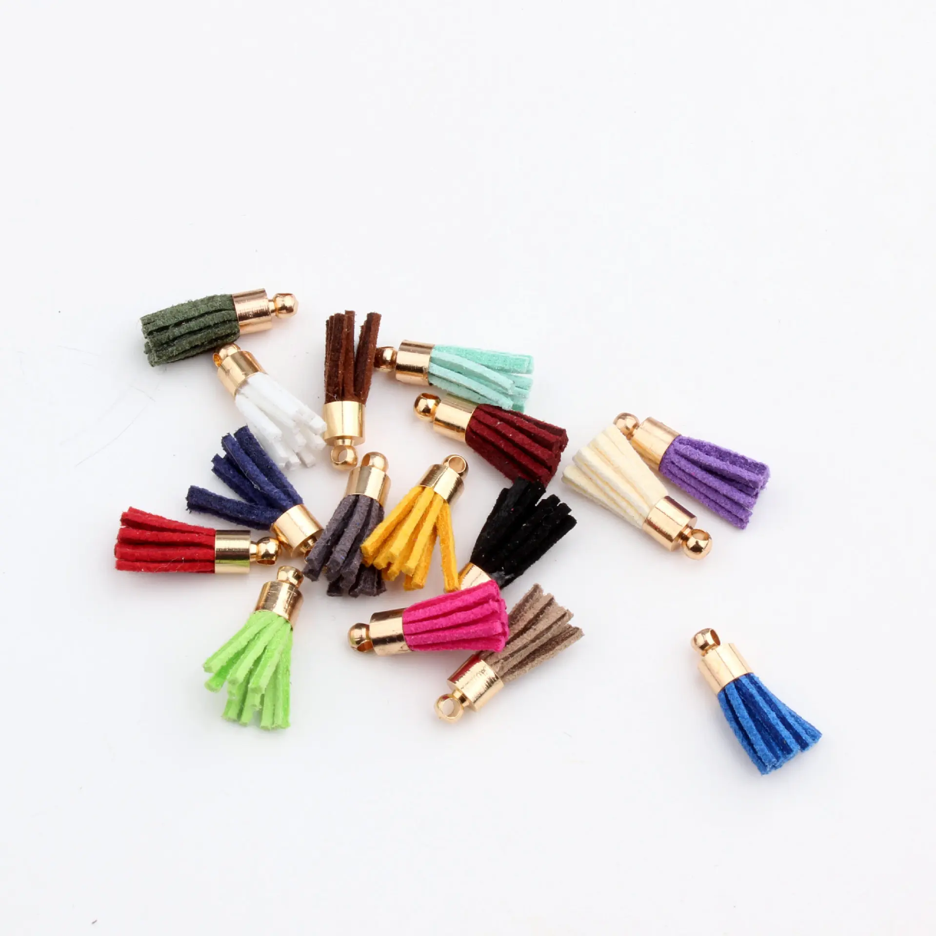 hot sale colorful faux leather tassels for DIY craft scrapbooking and jewelry making