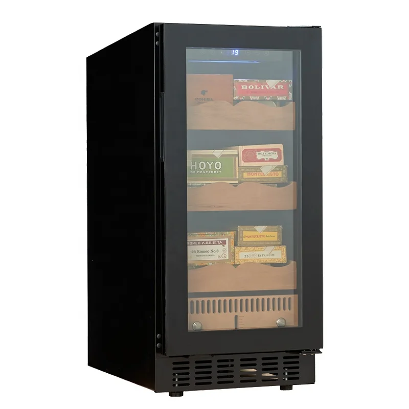 Automatic Humidity Control Compressor Fan Cooling Built In Roussillon Cigar Humidor Refrigerator