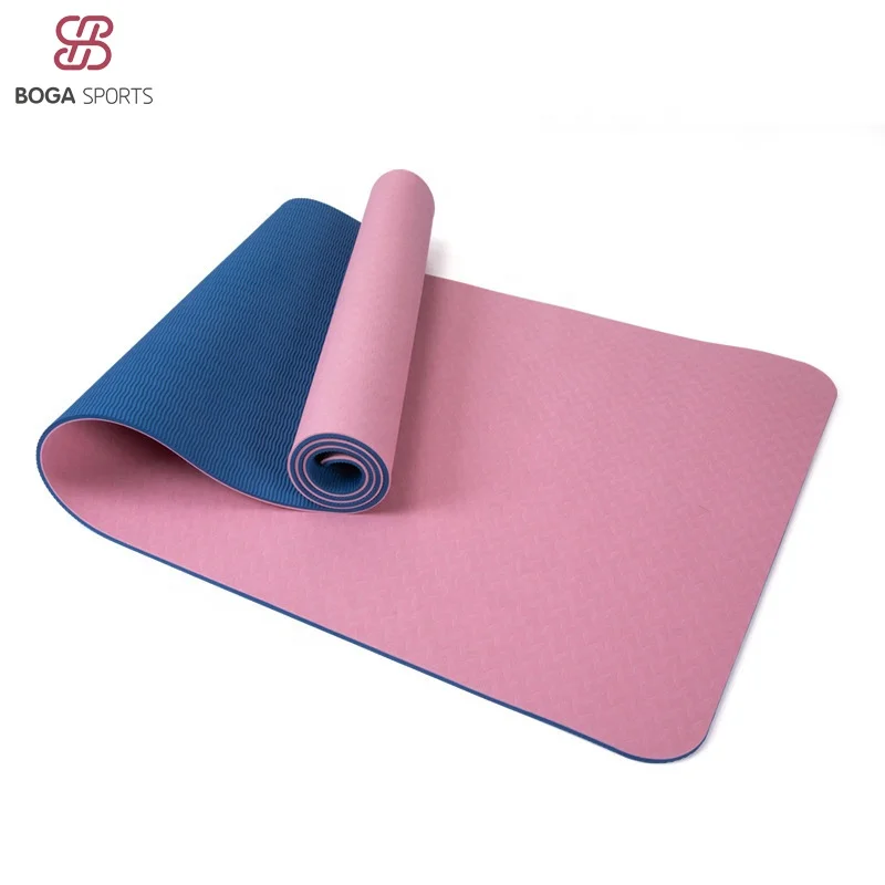 Popular High Quality 72'*24'*1/4 inch Big for Fitness Pilates Beige White Light Pink Double Color TPE Yoga mat