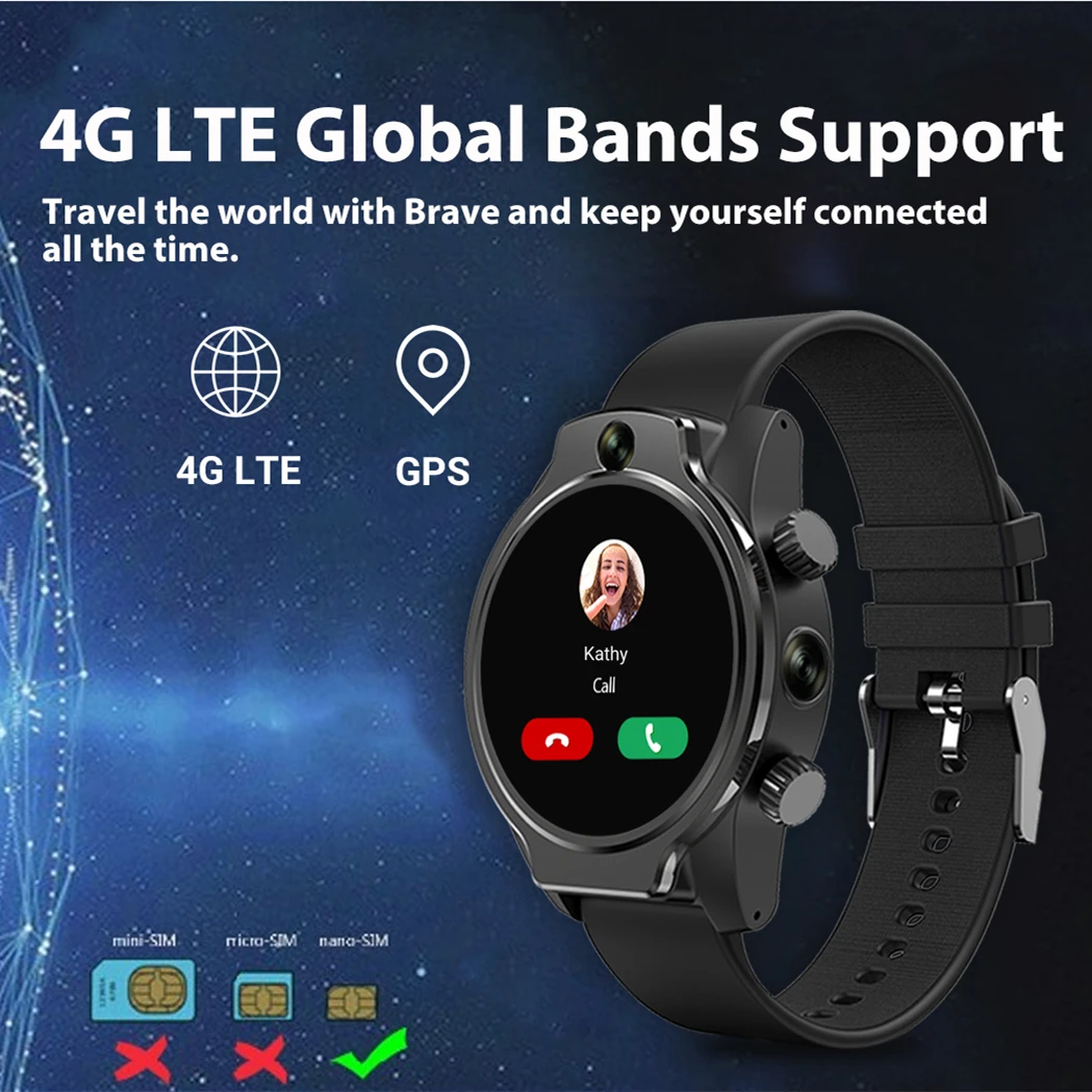 Smart Watch 2022 4G Adult GPS Smart watch phone S10 3GB+32GB Big storage APP download 8MP  Dual Camera Swimming