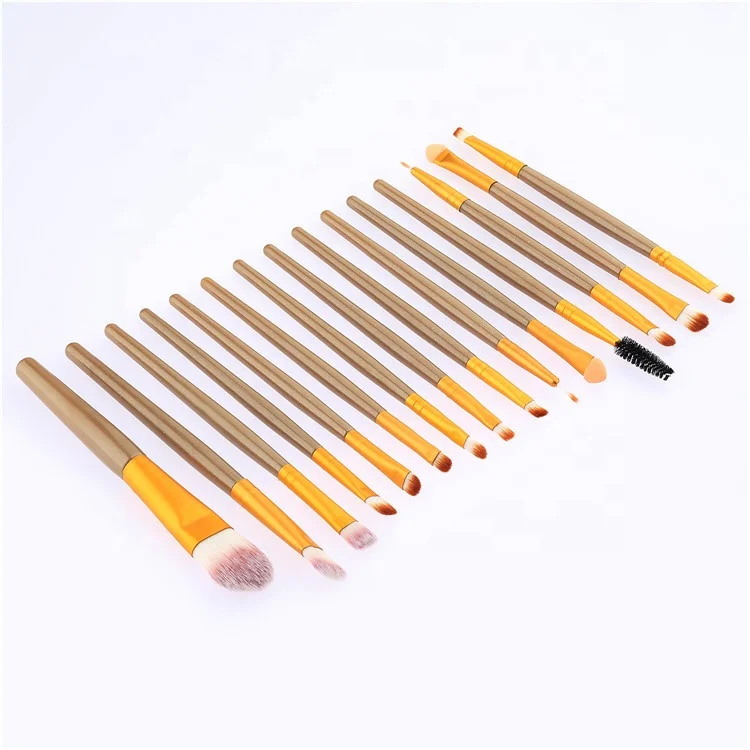New Makeup Brush Best Selling Creative Fashion Makeup Brushes Cosmetic 15Pcs Kabuki Champing Gold Makeup Brush