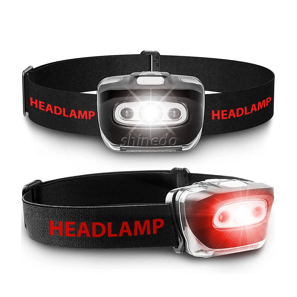 LED Light Red Safety Head Lamp Outdoor Adjustable Headband Flashlight S500 Headlamps Headlights