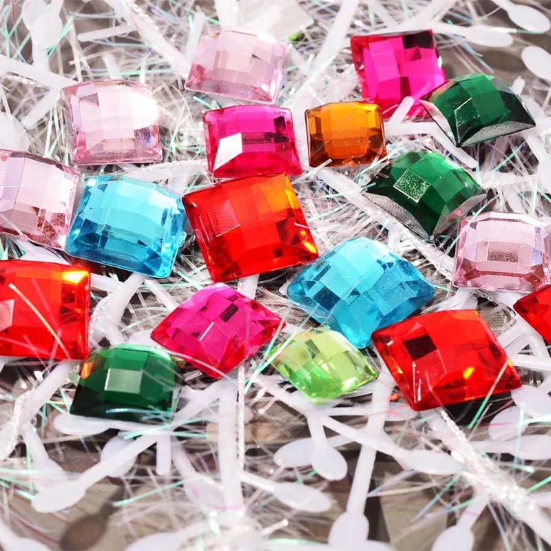 Custom Flatback Ceramic Glass Body Patch Drill Square Turtle Face Flat Bottom Acrylic Rhinestones Flatback Rhinestone