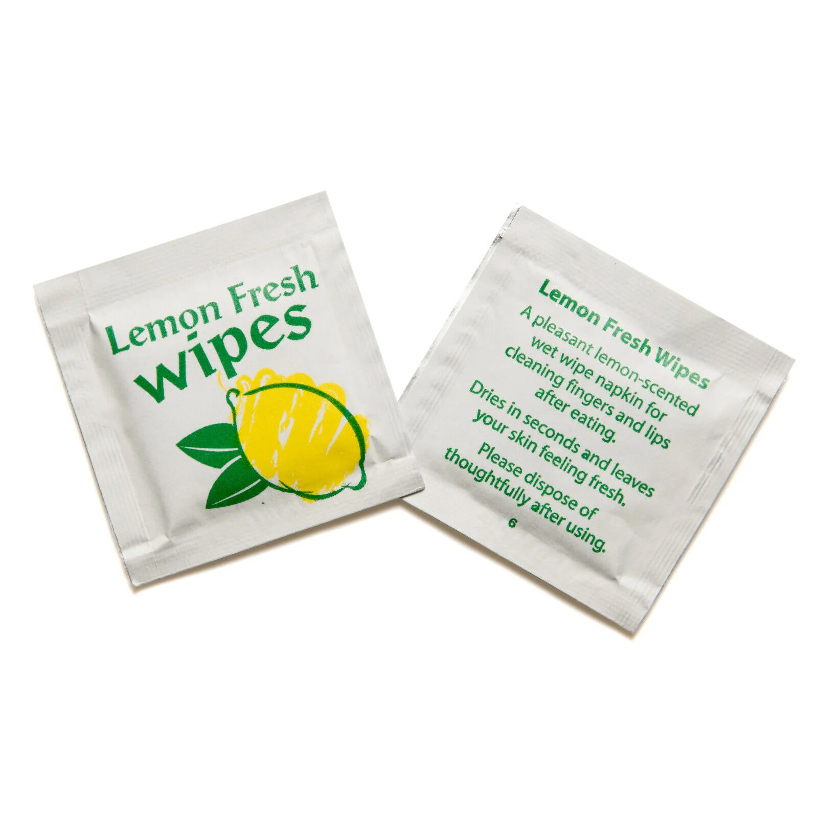 Individually Wrapped 100% Natural Fabric Lemon Scented  Fingers Hand Cleaning Wet Wipes
