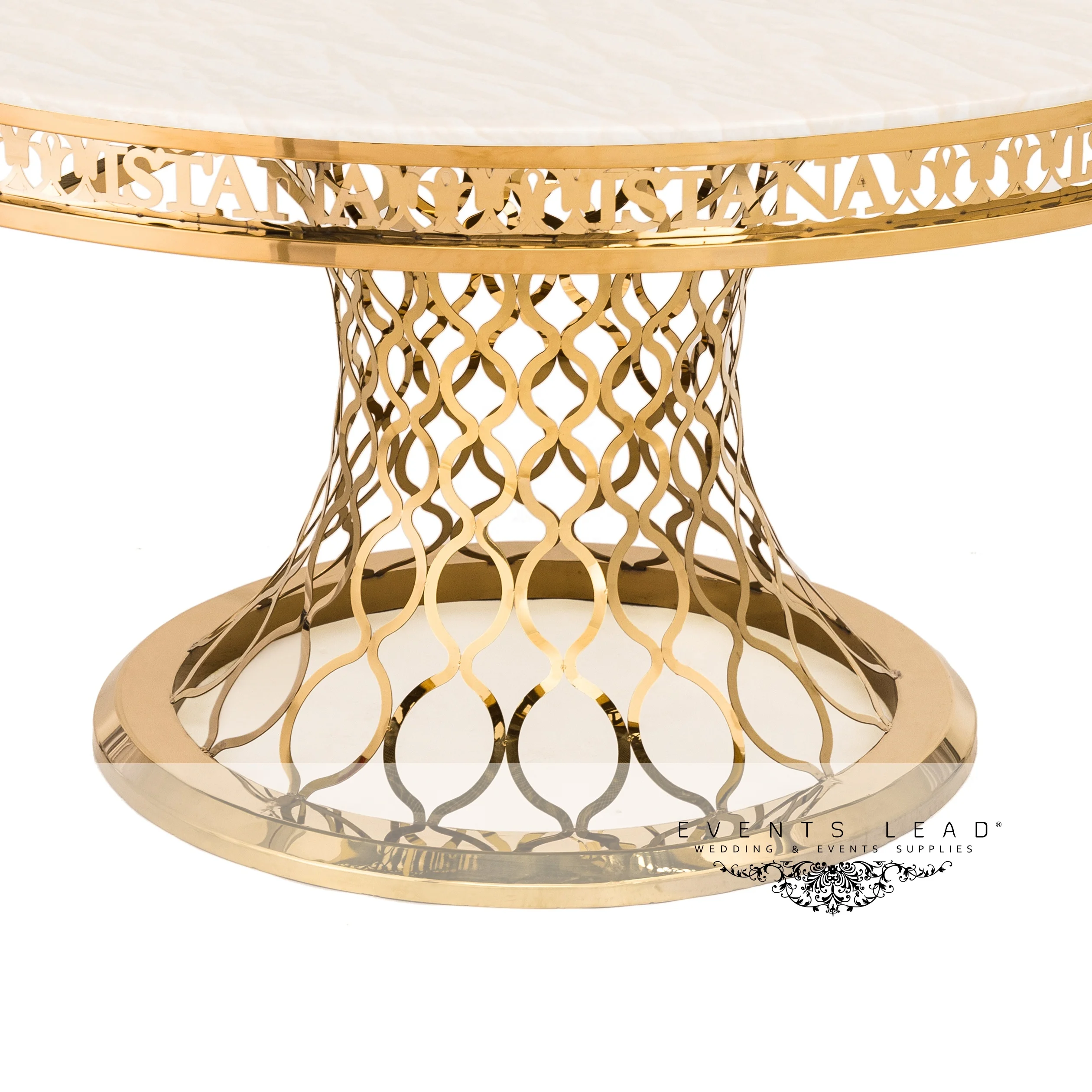 Classic Stainless Steel Golden VEGA ROUND wedding  Dining Table