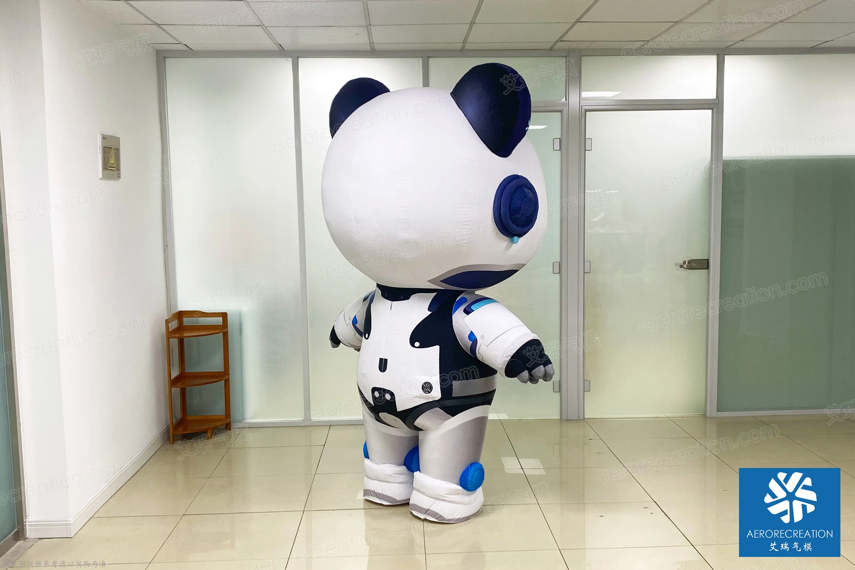 Aero Events Decoration Inflatable Interactive Cartoon Panda Full Body Customized Inflatable Mascot Costume