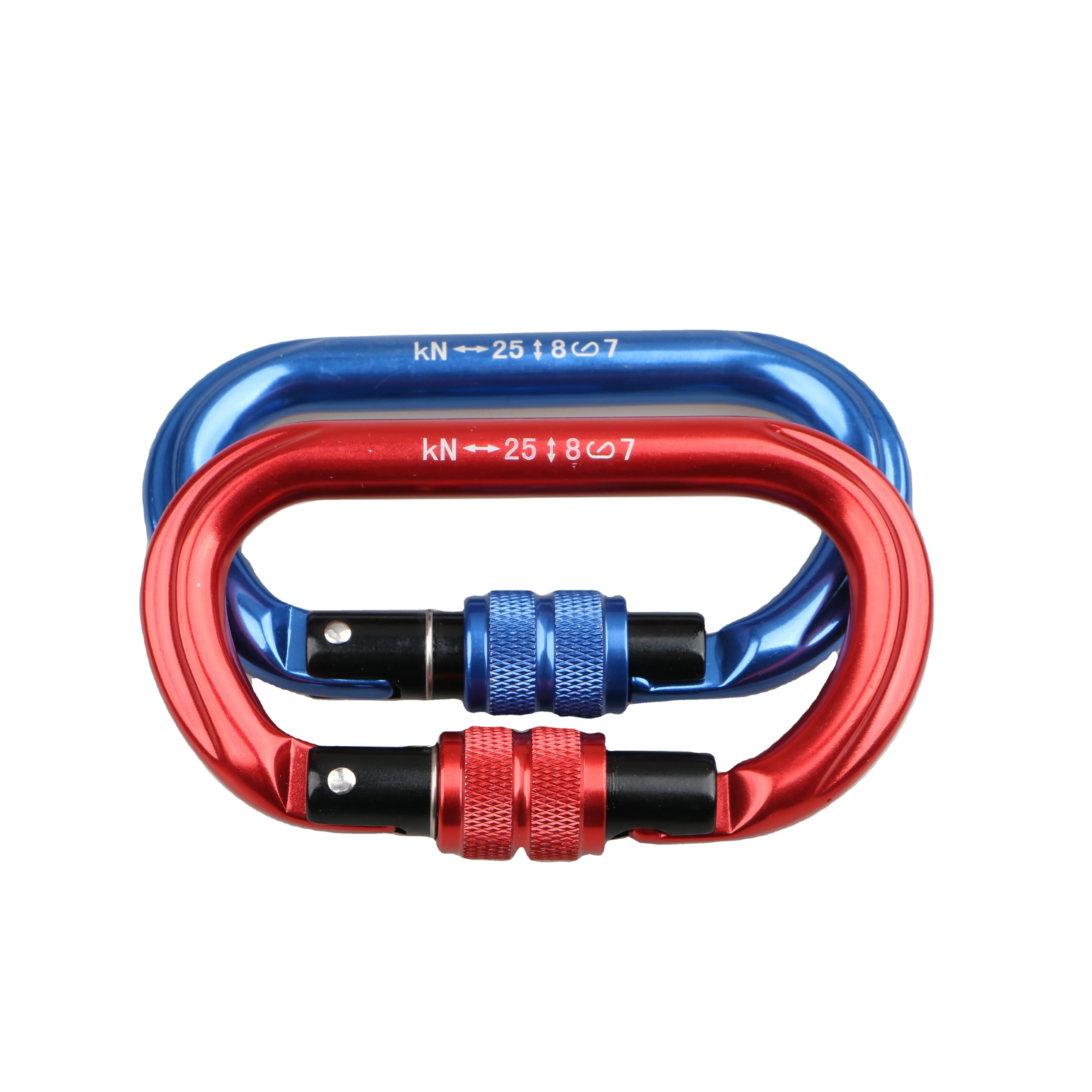 O ring 7075 aviation aluminum personalized rock climbing black carabiner with customizable LOGO and packaging
