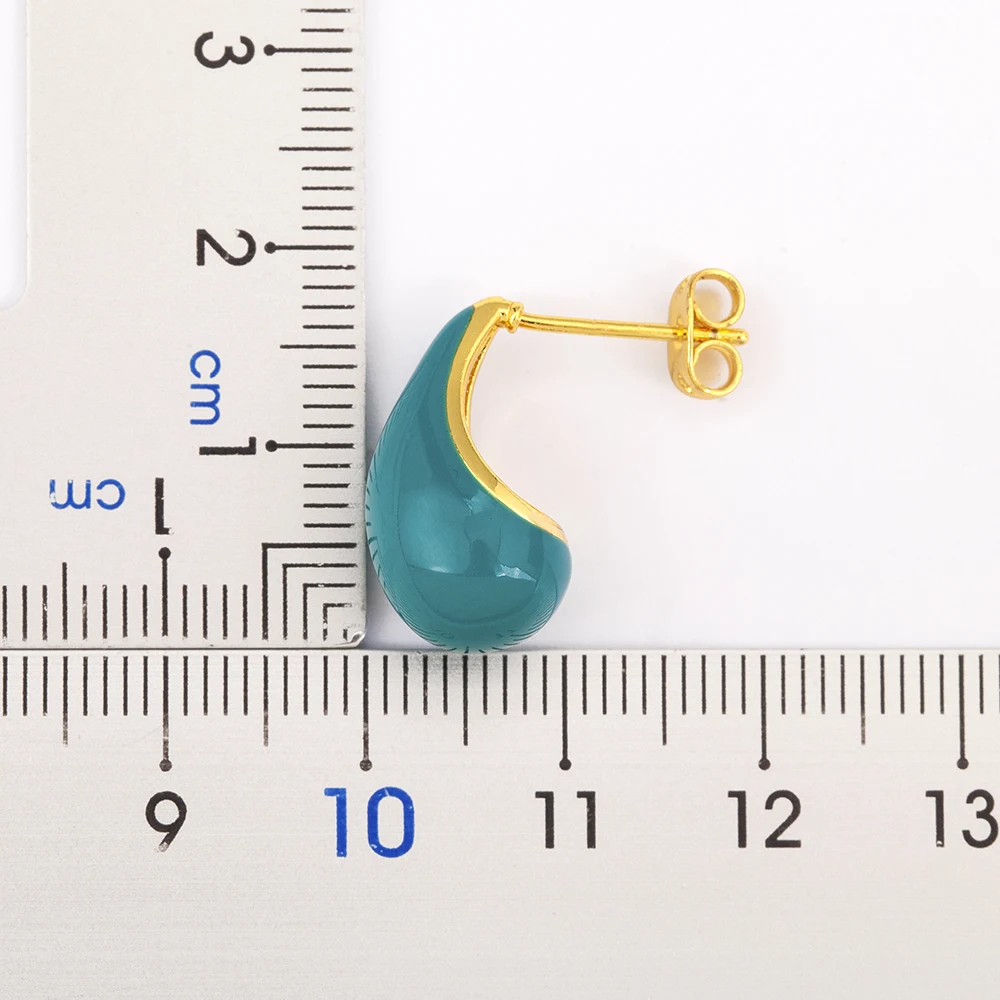 QIKU Vintage Waterdrop Stud Earrings Punk Design 5 Colors Oil Droplet Women Fashion Jewelry Accessories Wholesale Dropshipping