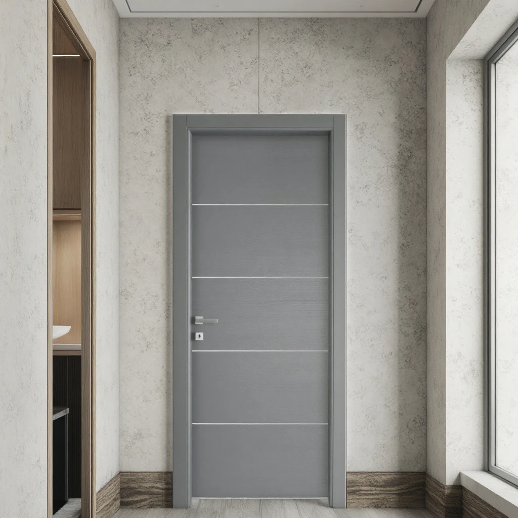 Wish MDF Solid Wood Internal Doors Top Quality Melamine Hotel Door House Interior Wooden Doors for Bedroom