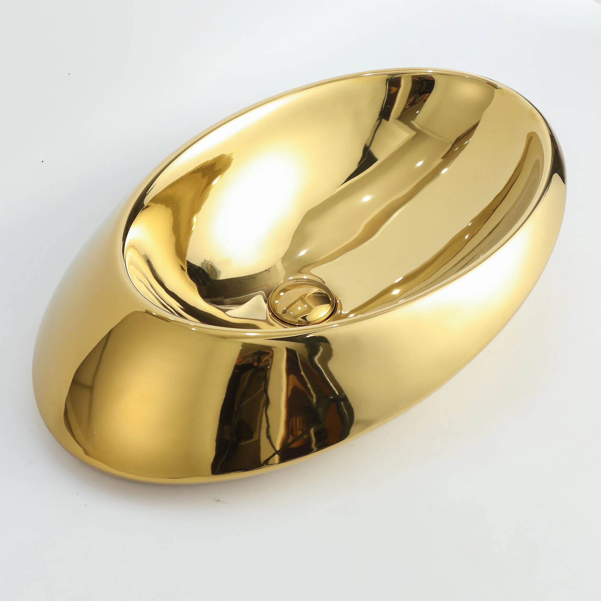 Новая Элегантная раковина для ванной комнаты керамическая золотая Гальваническая Золотая раковина