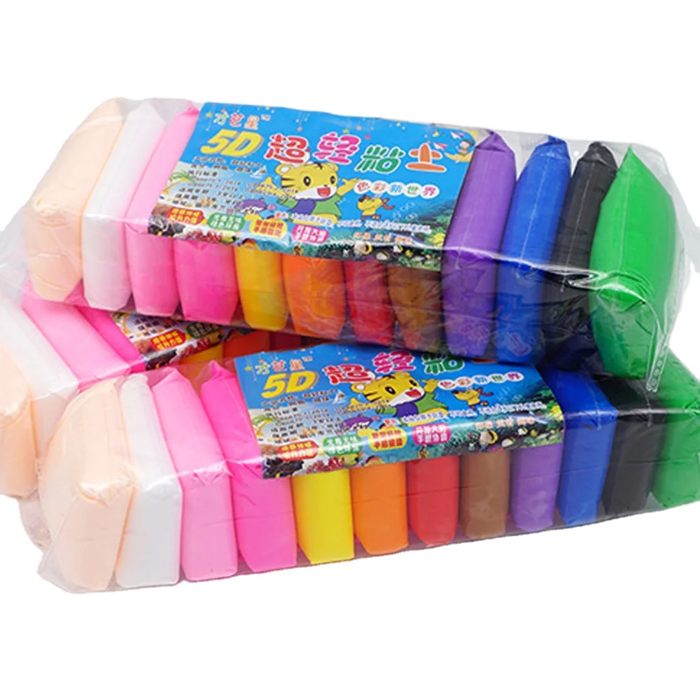 Light Clay Air Dry Polymer Plasticine Modelling Clay Super Light DIY Soft Creative Handgum Educational Clay Toys 12 Color/set