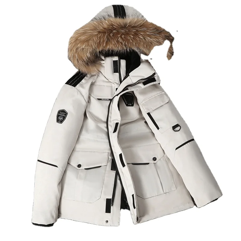 Dropshipping Outdoor Custom Logo Light Weight Hooded Thicken Warm Duck Goose Down Men Padded Winter Quilted Puffer Jacket