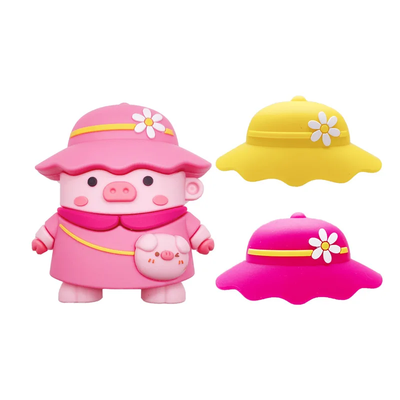 3D Cartoon Korea Pink Pig Change Hat  Earphone Cases For Airpod 1 2 Protect Cover Accessories For Airpods Pro