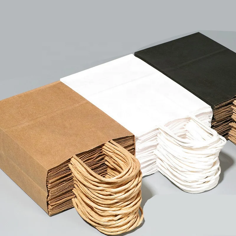 oem wholesale custom printed bulk recyclable low price eco-friendly cololured craft kraft paper bags with flat handle