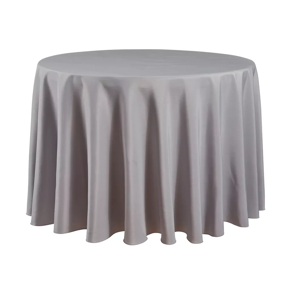 Elegant Round Table Cloth - Made With High Quality Polyester Material, Beautiful Silver Grey Tablecloth With Durable Seams