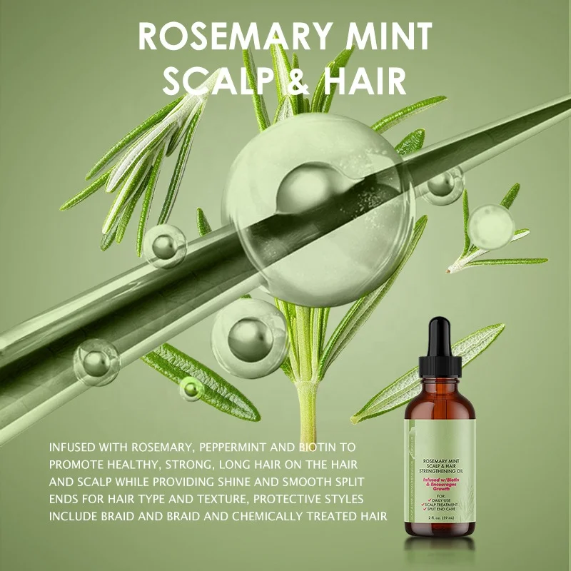 USA UK inStock Private Label Natural Organic Rosemary Essential Oil Women Black Hair Care Products Rosemary Oil Hair Growth