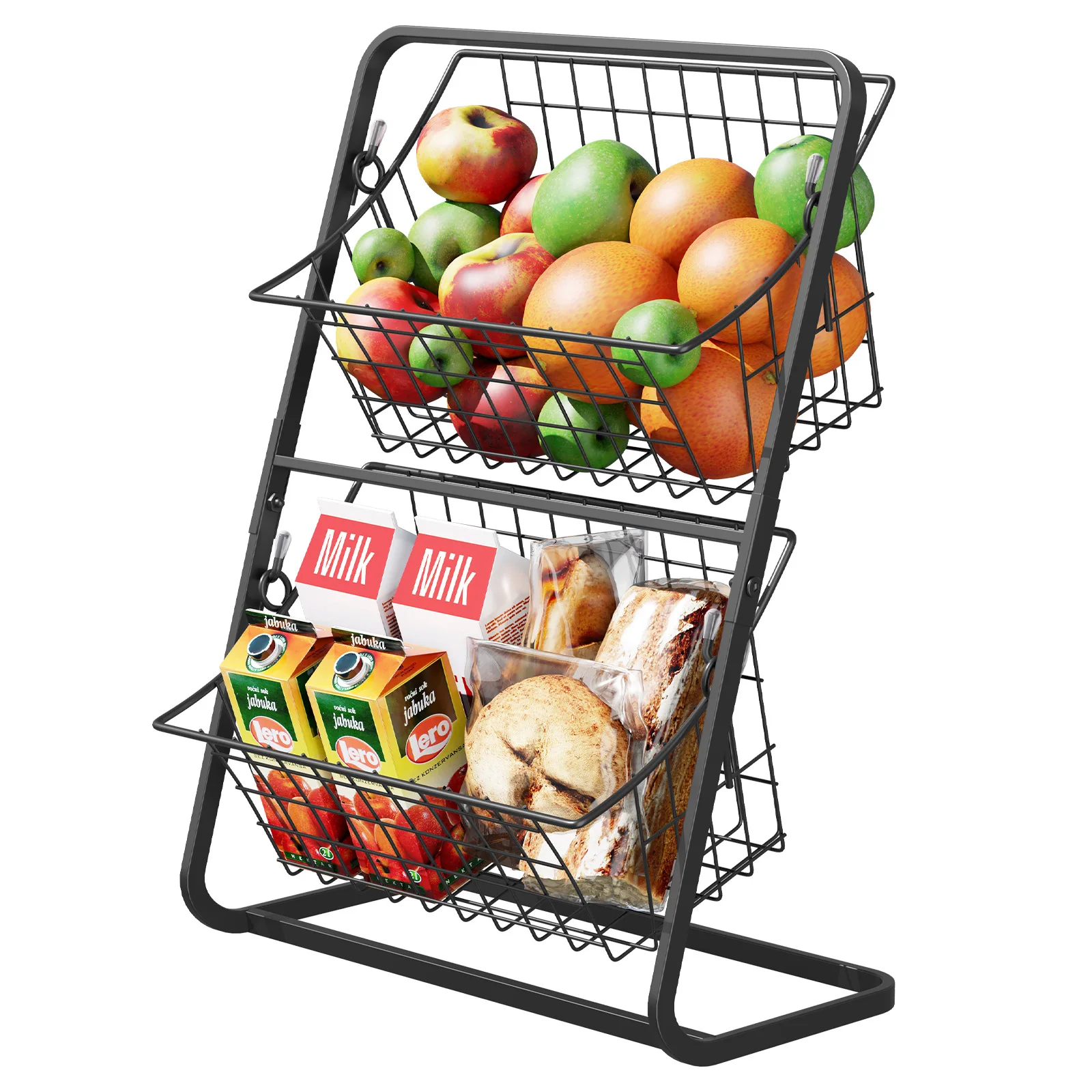 Iron Desktop Shelf Snacks Sundries Easy Handling Cradle Organiser Kitchen Living Room Bathroom Storage Durable Metal Material