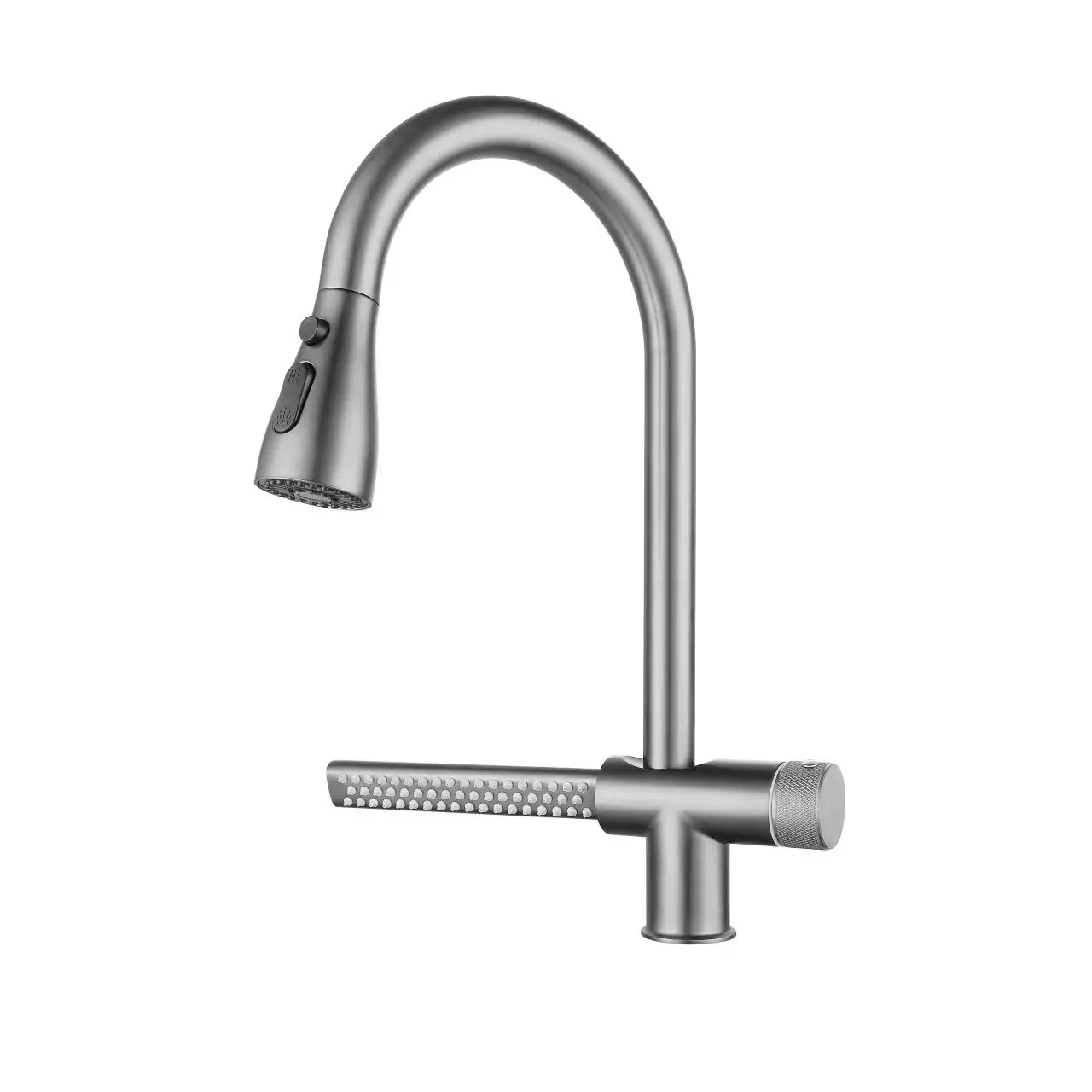 Tiktok New Design SUS 304 Stainless Steel Rotatable Brushed Silver Waterfall Kitchen Sink Faucet