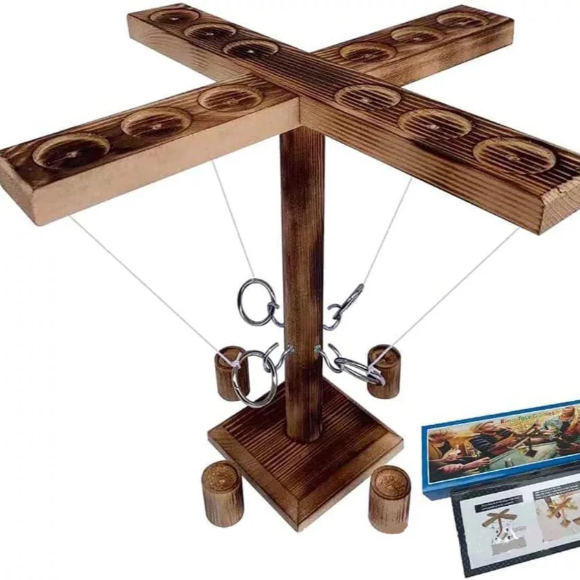 New Style Wooden Ring Toss Hook Toss Game