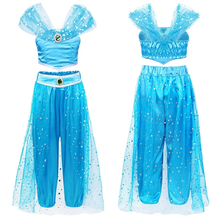 Big Girls Clothing Aladdin Lamp Kids Girl Jasmine Princess Dress Cosplay Costume  Costumes Hot Costume 3pcs