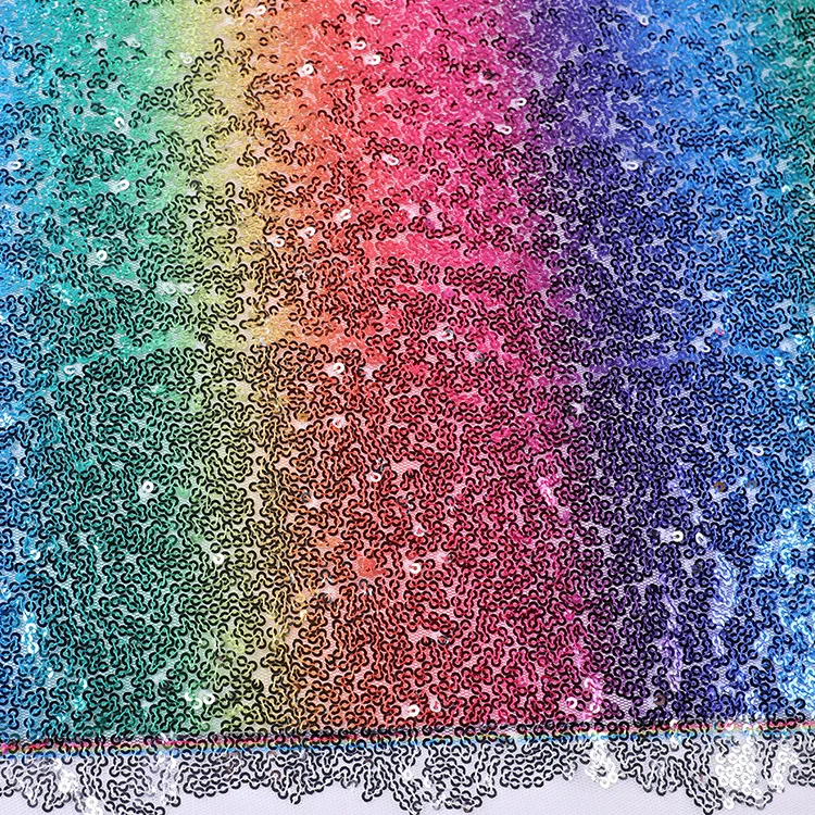 3mm rainbow sequin fabric