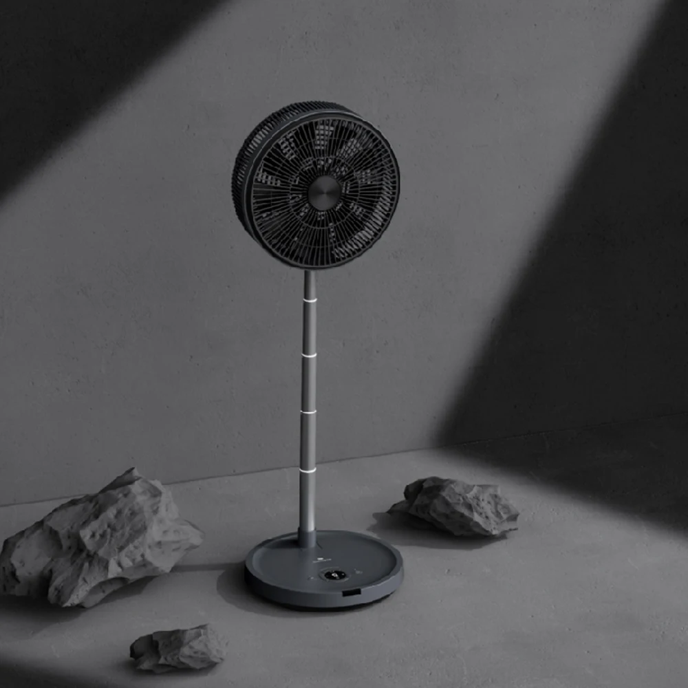 smart frog  wholesale hidden handle portable remote foldable floor fans