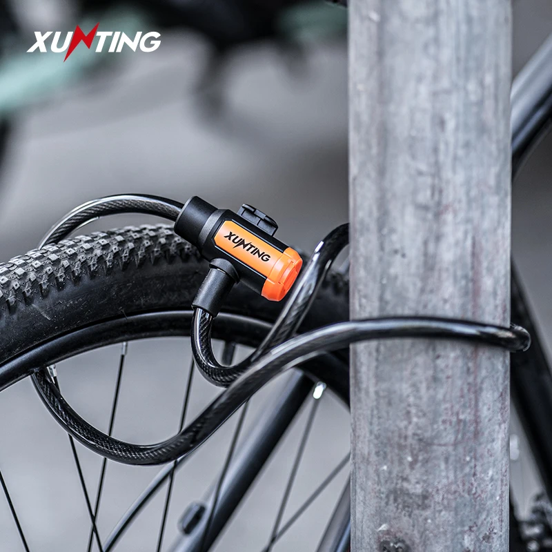 Xunting 1.2M Length Wholesale Anti-Theft Bike Security Lock Bike Locks With Keys Bike Lock Mounting Bracket Included