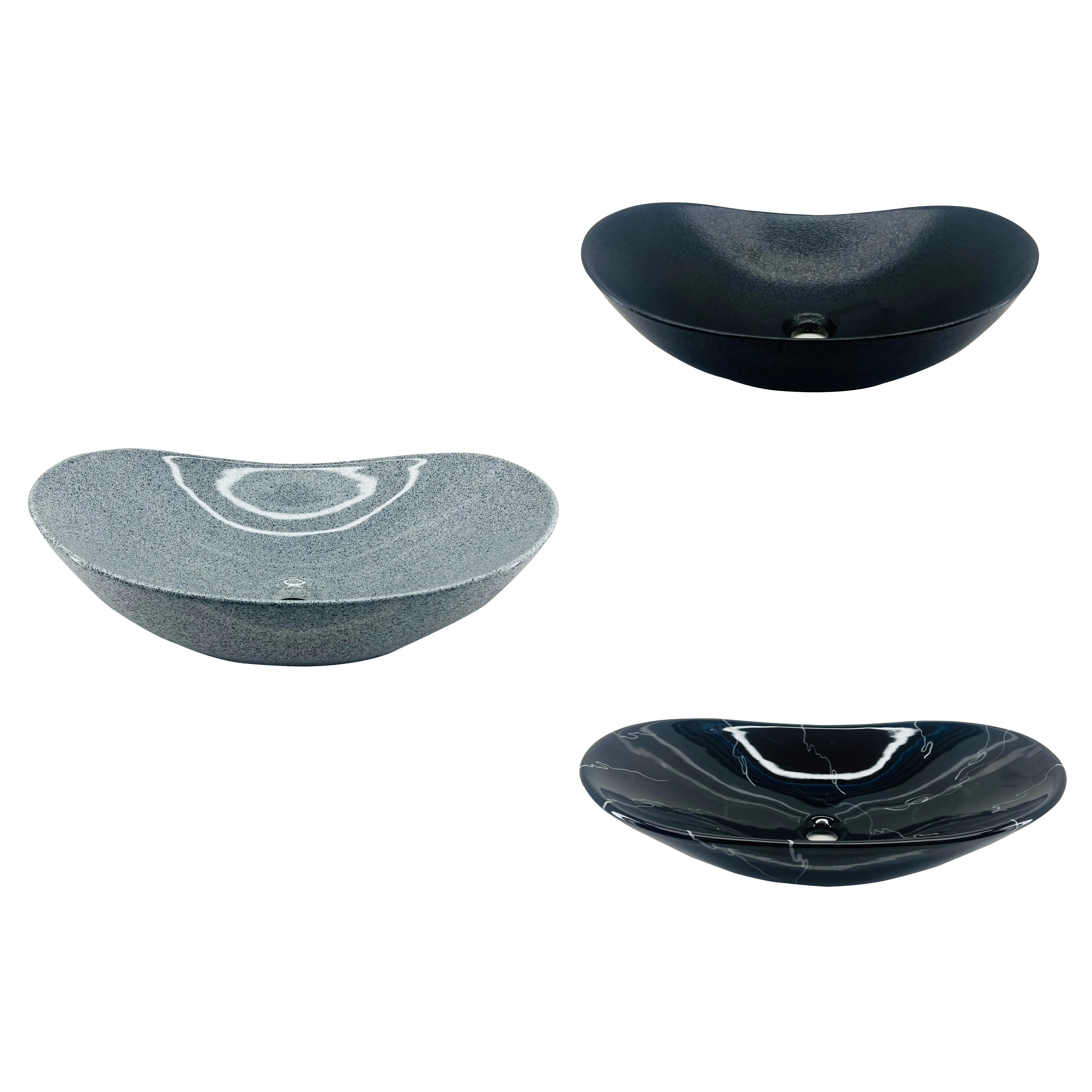 New Arrival Hot Sale Custom Oval Shaep Washroom Porcelain Table Top Vessel Bathroom Countertop Ceramic Wash Basin Art Sinks