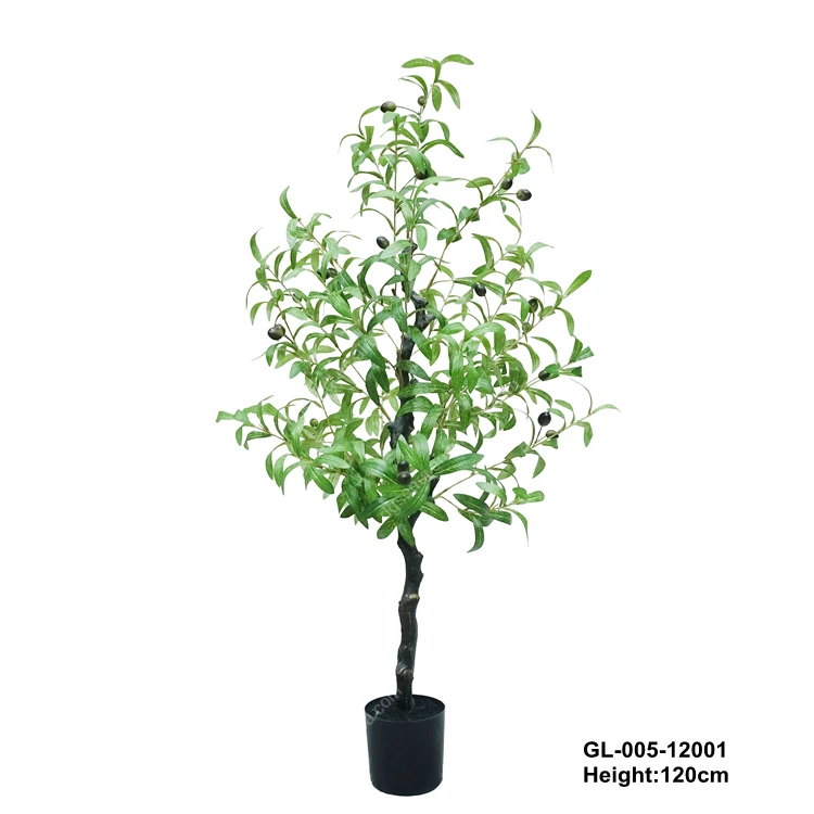 5FT artificial handmade realistic plump fruits full tree olive potted tree plant for outdoor front porch decor with planter