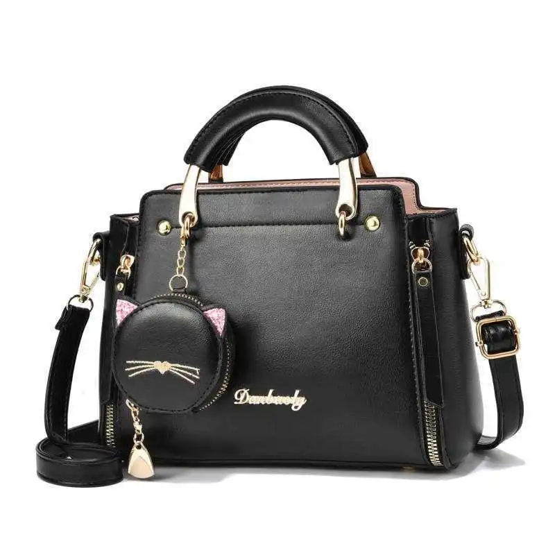 manufacturer customized new model 2023 green colour leather ladies printed hand bag for travel
