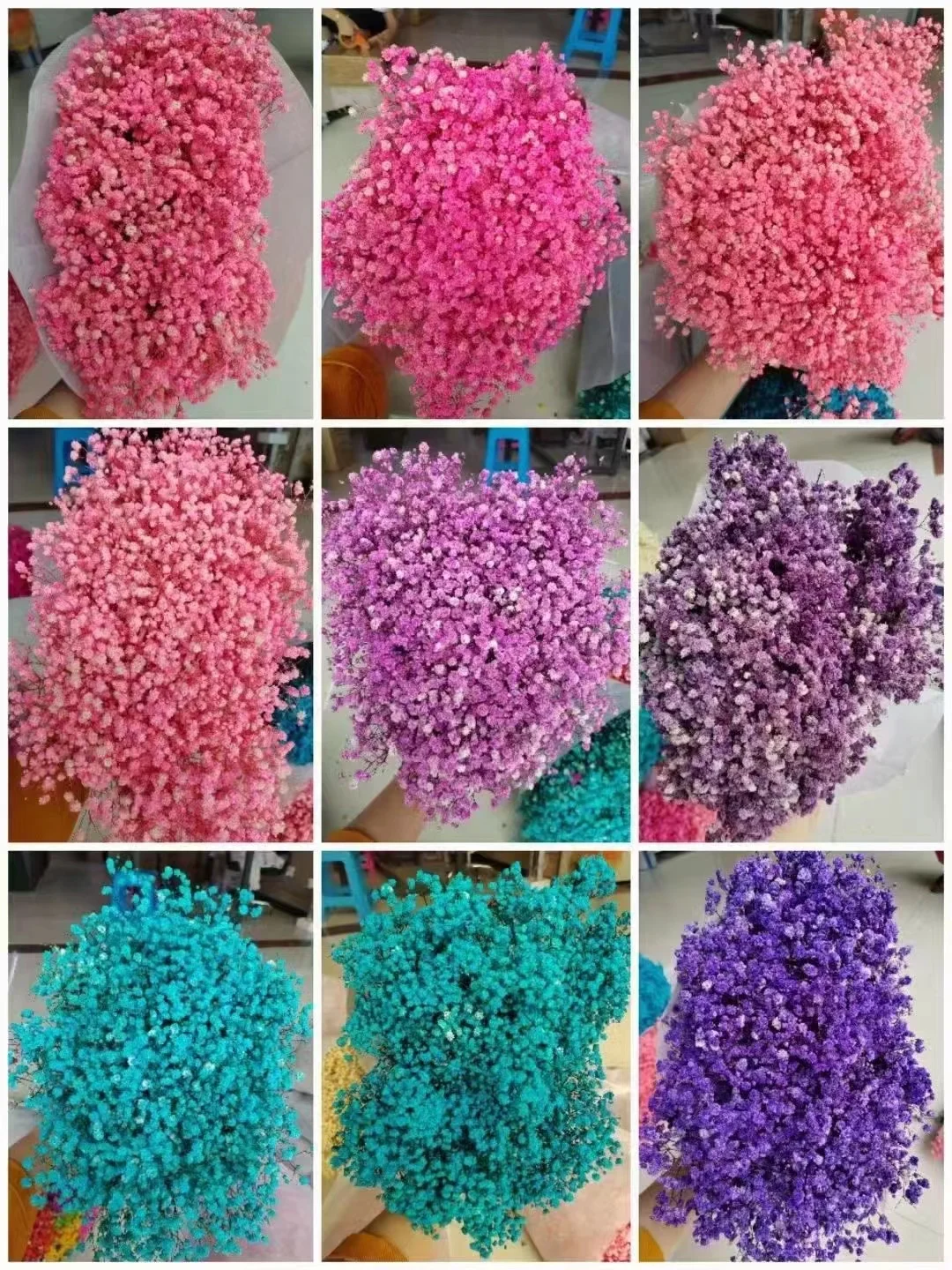 O-X296 Cheap Wholesale price A grade Dried Flower Babysbreath Bulk White Pink Natural Dried Preserved Gypsophila Flower