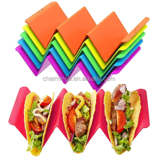 Taco plate Colorful Plastic Taco Holder set Dishwasher and Microwave oven