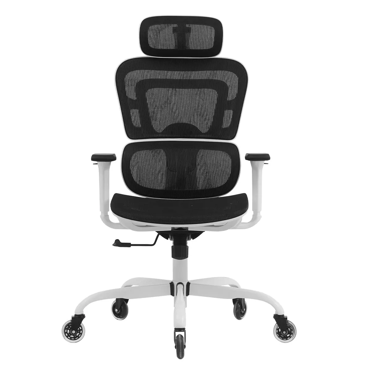 
Ergonomic Office Desk Chair with Adjustable Armrest Lumbar Support Headrest and Breathable Skin-Friendly Mesh White 