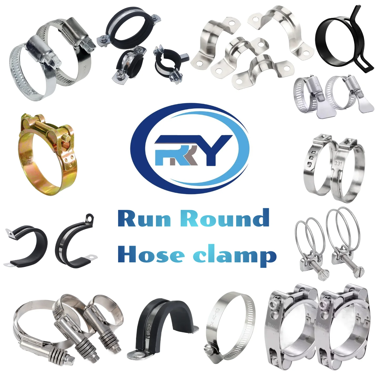 Stainless Steel Galvanized Iron Mini Hose Clamp Factory Direct Sale Heavy Duty Cable Clamp for Electric Pole