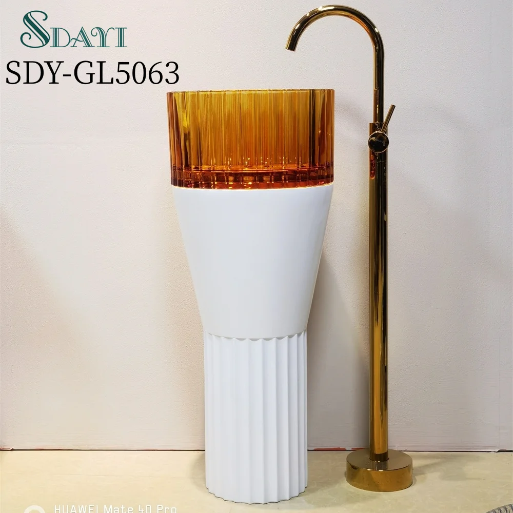 SDAYI  wholesale fiber glass hand wash basin price  glass bowl tempered glass wash basin