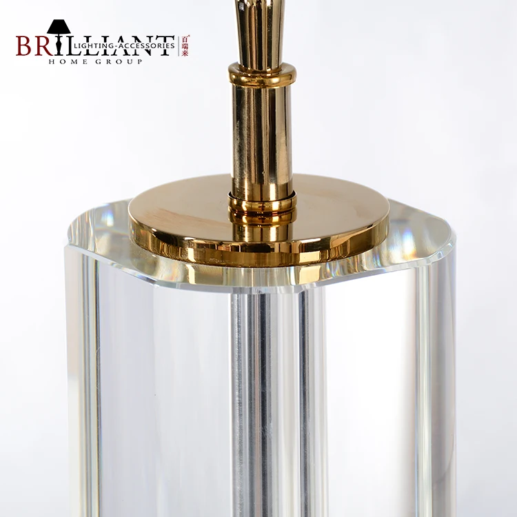 Modern Home Decor Fabric Lampshade Living Room Corner Table Bedroom Glass Crystal Table Lamp