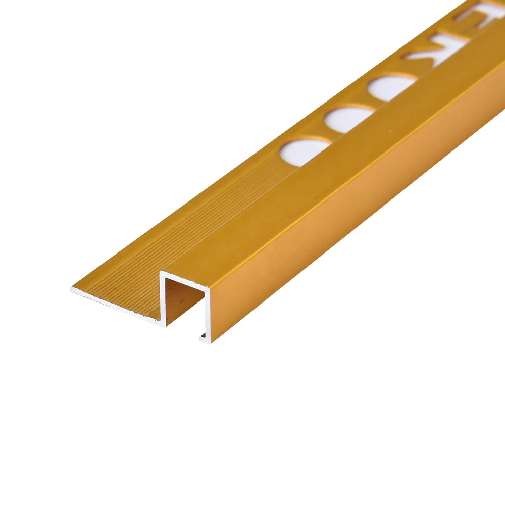 Accessories Strips Square Shape Profiles Interior Decor Aluminum Decorative Profile Metal Edge Tile Trim For Flooring Or Wall