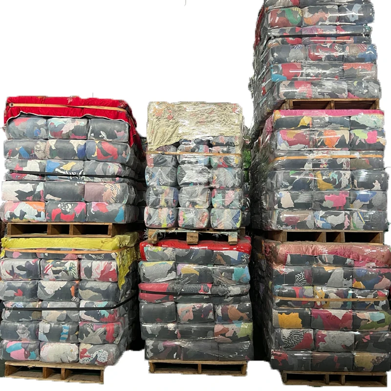 Wholesale Wiping Rag 10kg Bale Colored Cotton T Shirt Rags Cotton Waste Marine Industrial Cleaning Mutilated Rags