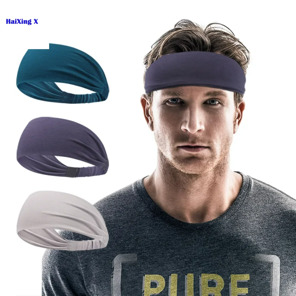 Woman Yellow Black White Elastic Wide Hairband Cool Fitness Headband Printed Sport Customized Logo Polyester Men Tie Dye