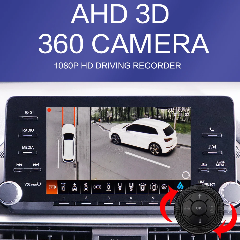 Автомобильный видеорегистратор Smartour панорамная камера 1080P AHD vga 4K с углом обзора 360