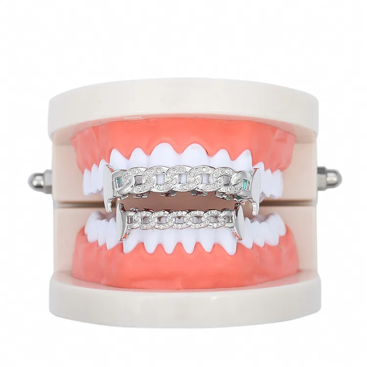 Men Jewelry Cz Cubic Zirconia Micro Pave Teeth Bling Hip Hop Grill Teeth Grillz