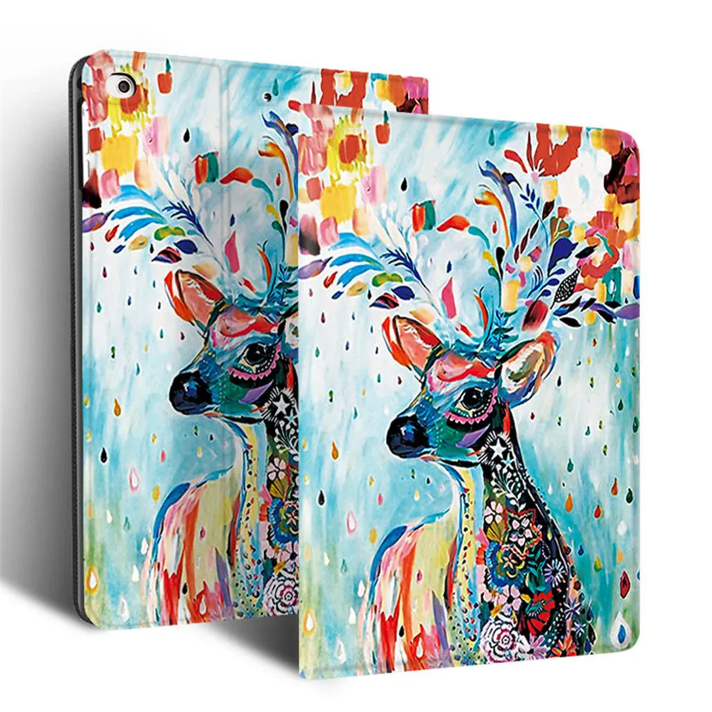 
New Creative Tablet Cover Cute Cartoon PU Leather Smart Case for iPad 10.2 2019 9.7' 2017/2018 iPad 2 3 4 Air 1 2 Cases 